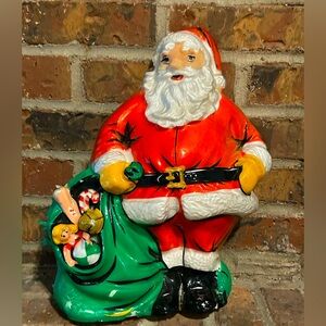 🎄Vintage Styrofoam Backed Santa Claus Figurine with Presents 14”